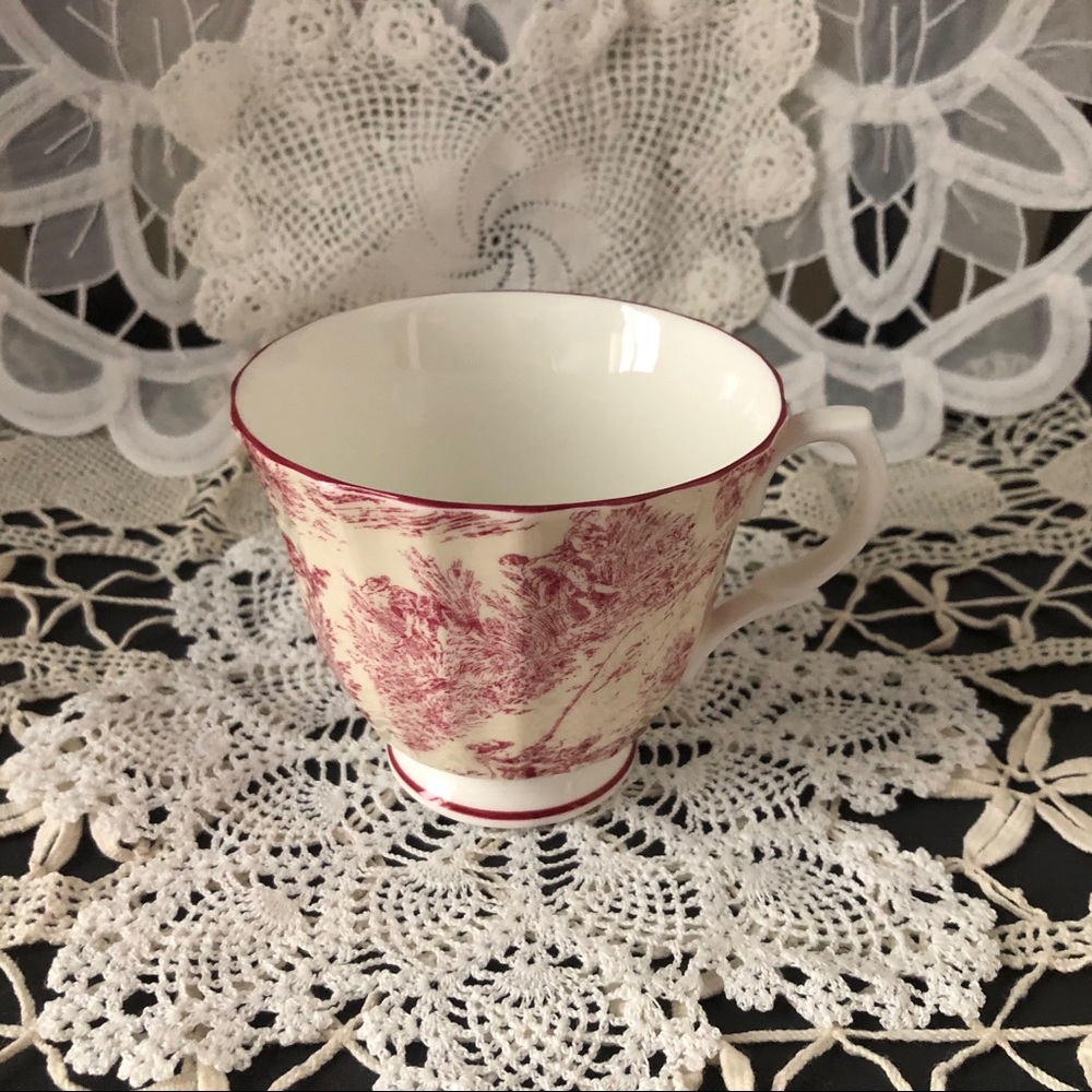 Royal Patrician Rose and Cream Toile Teacup